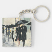 Stad in Regen Sleutelhanger (Achterkant)