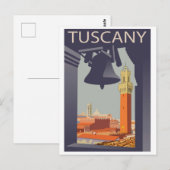 Stad in Toscane, Italië. Uitzicht uit het kerkvens Briefkaart (Voorkant / Achterkant)