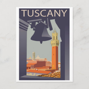 Stad in Toscane, Italië. Uitzicht uit het kerkvens Briefkaart