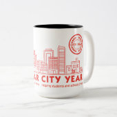 Stad Jaar Skyline Mok (Voorkant rechts)