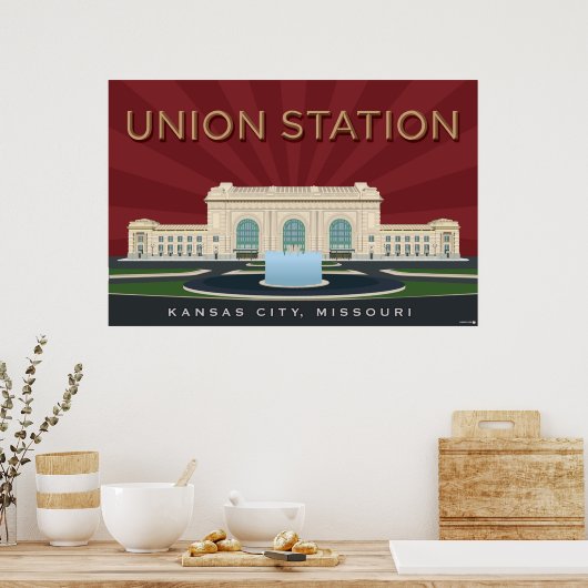 Stad Kansas Landmarks: Uniestation — 36 x 24 Poster (Keuken)