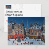  stad kerst straat scène briefkaart (Voorkant / Achterkant)