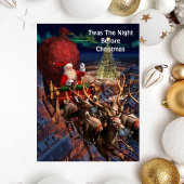 Stad Kerst Vintage Sinterklaas Briefkaart