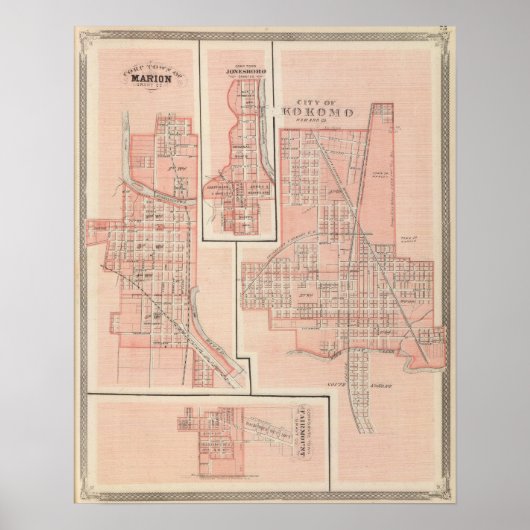 Stad Kokomo, Howard Co met Marion Poster (Voorkant)