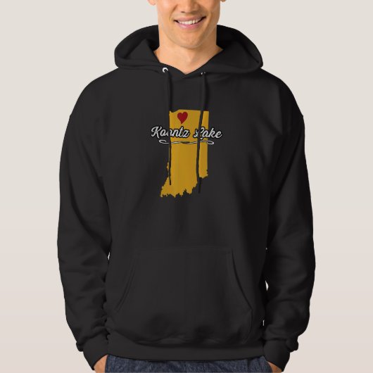 Stad Koontz Lake Indiana Hoosier Merch Hoodie (Voorkant)