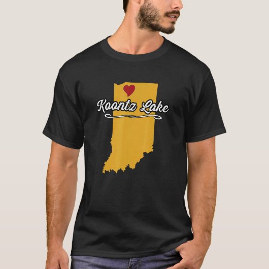 Stad Koontz Lake Indiana Hoosier Merch T-shirt (Voorkant)