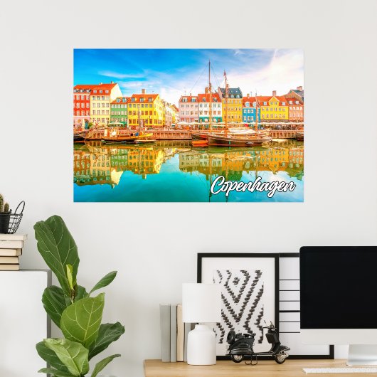 Stad Kopenhagen, Denemarken Poster (Thuiskantoor)
