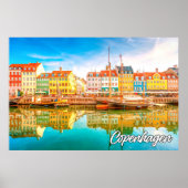 Stad Kopenhagen, Denemarken Poster (Voorkant)