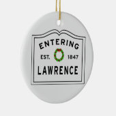 Stad Lawrence Holiday Wreath Ceramic Ornament (Rechts)