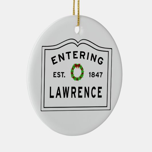 Stad Lawrence Holiday Wreath Ceramic Ornament (Rechts)