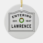 Stad Lawrence Holiday Wreath Ceramic Ornament (Voorkant)