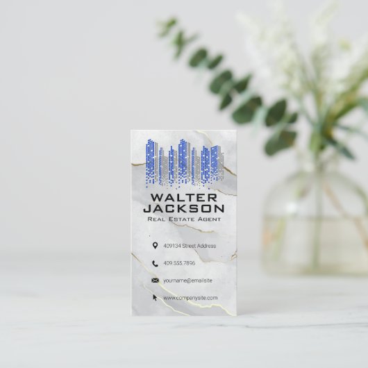 Stad Logo | Marmer Visitekaartje (Staand voorkant)