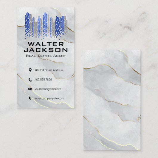 Stad Logo | Marmer Visitekaartje (Voorkant / Achterkant)