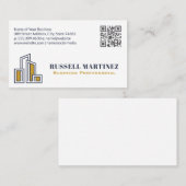 Stad Logo | Vastgoed | QR Code Visitekaartje (Voorkant / Achterkant)