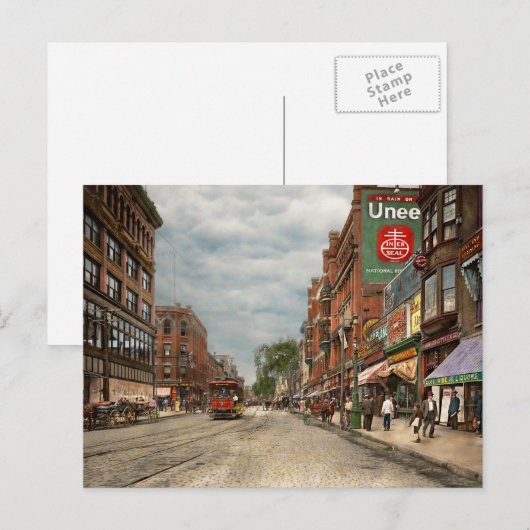 Stad — Lowell MA — een dam good company 1908 Briefkaart (Voorkant / Achterkant)