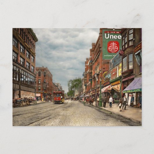 Stad — Lowell MA — een dam good company 1908 Briefkaart (Voorkant)