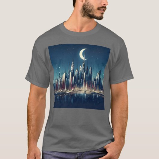 stad maan cadeau t-shirt (Voorkant)