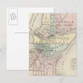 Stad Menasha, stad Neenah Briefkaart (Voorkant / Achterkant)