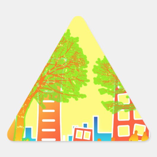Stad Mensen Regenboog Kleurrijk Lot Sticker (Voorkant)