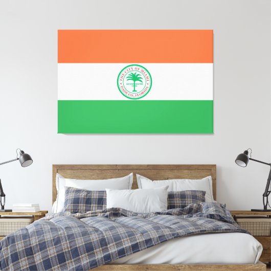 Stad Miami Canvas Afdruk (Insitu (Slaapkamer))
