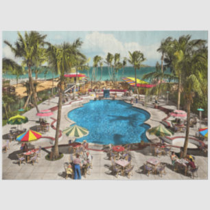 Stad - Miami FL - Zitting pool 1941 Tissuepapier