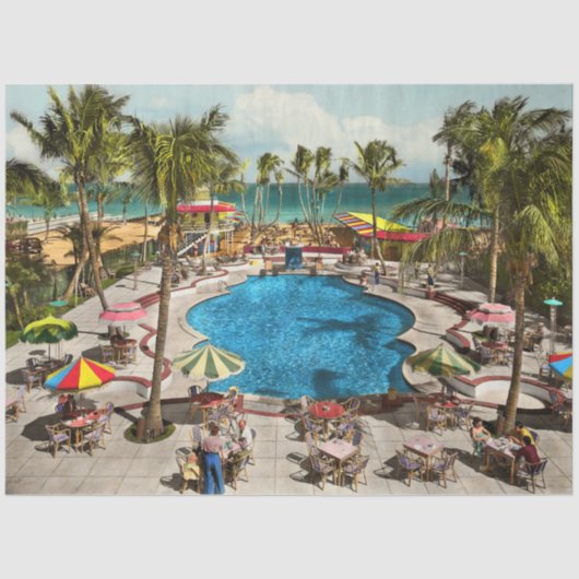 Stad - Miami FL - Zitting pool 1941 Tissuepapier (Voorkant)
