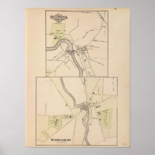 Stad Middlebury Poster (Voorkant)