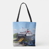 Stad Milwaukee over de hele canvas tas (Achterkant)