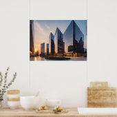 Stad modern bedrijfscentrum poster (Keuken)