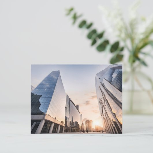 Stad modern zakencentrum briefkaart (Staand voorkant)