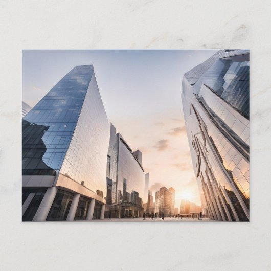 Stad modern zakencentrum briefkaart (Voorkant)