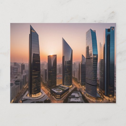 Stad modern zakencentrum briefkaart (Voorkant)