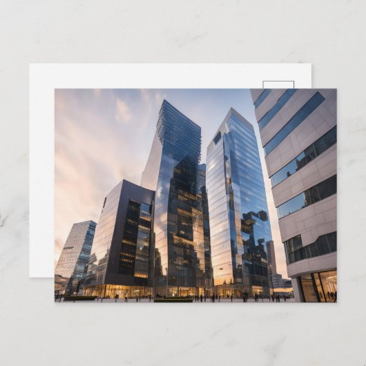 Stad modern zakencentrum briefkaart (Voorkant / Achterkant)