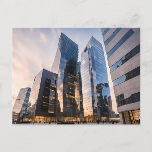 Stad modern zakencentrum briefkaart (Voorkant)