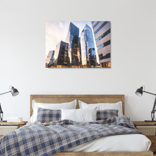 Stad modern zakencentrum canvas afdruk (Insitu (Slaapkamer))
