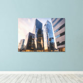 Stad modern zakencentrum canvas afdruk (Insitu (Houten vloer))