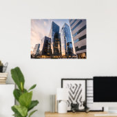 Stad modern zakencentrum poster (Thuiskantoor)
