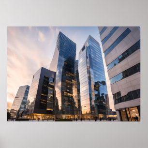 Stad modern zakencentrum poster