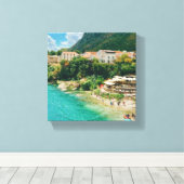 Stad Mostar - Bosnië en Herzegovina Canvas Afdruk (Insitu (Houten vloer))
