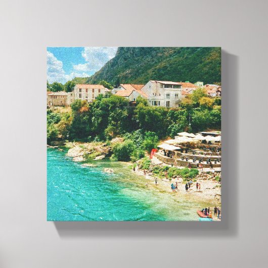Stad Mostar - Bosnië en Herzegovina Canvas Afdruk (Voorkant)