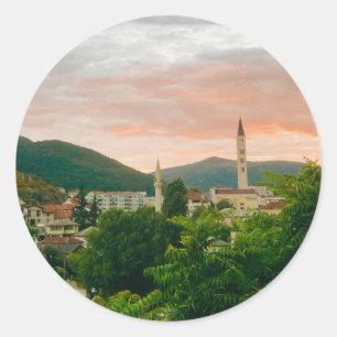 Stad Mostar - Bosnië en Herzegovina Ronde Sticker