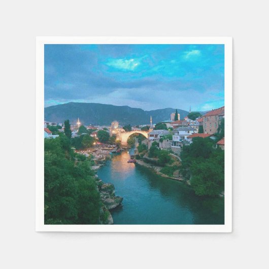 Stad Mostar - Bosnië en Herzegovina Servet (Voorkant)