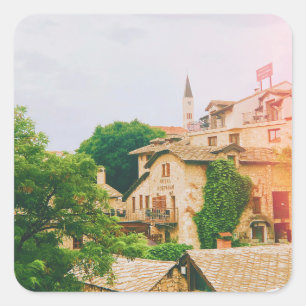 Stad Mostar - Bosnië en Herzegovina Vierkante Sticker
