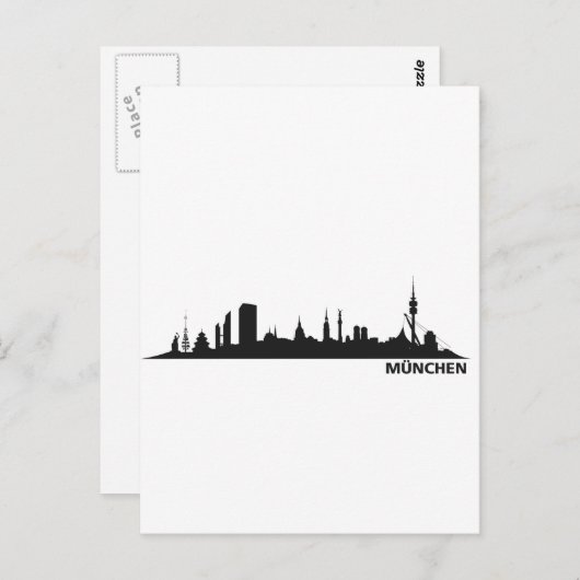 Stad München - Skyline 1c Briefkaart (Voorkant / Achterkant)