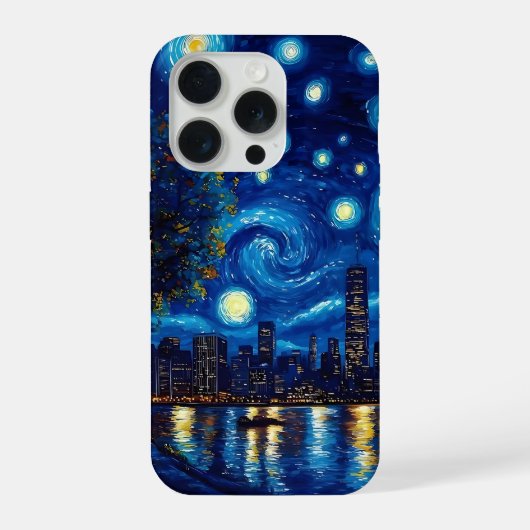 Stad nachtclubhoesje met sterren iPhone hoesje (Achterkant)