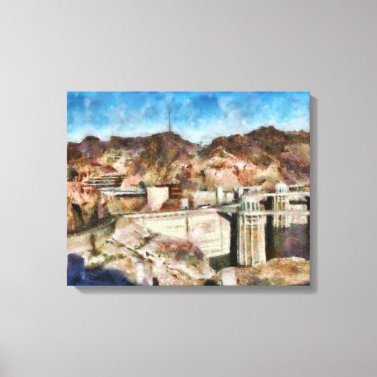 Stad - Nevada - Hooverdam Canvas Afdruk (Voorkant)