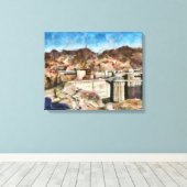 Stad - Nevada - Hooverdam Canvas Afdruk (Insitu (Houten vloer))
