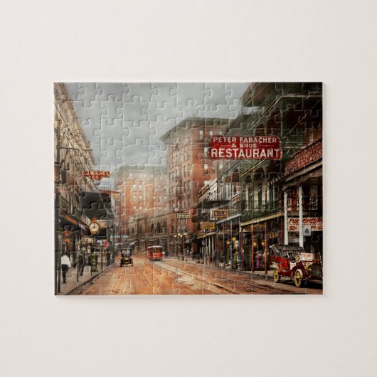 Stad - New Orleans - Kijk naar St Charles Ave 1910 Legpuzzel (Horizontaal)