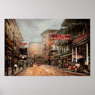 Stad - New Orleans - Kijk naar St Charles Ave 1910 Poster