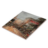 Stad - New Orleans - Kijk naar St Charles Ave 1910 Tegeltje (Zijkant)